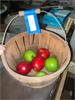 Old Basket w/Artificial Apples