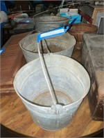 3 Vintage Galvanized Buckets