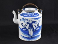 Chinese Export Blue & White Porcelain Teapot