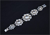 .925 Sterling Silver Floral Bracelet