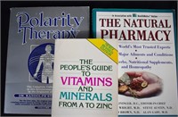 3 books: NATURAL PHARMACY, POLARITY THERAPHY
