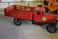Red & Black Tin Art Decco Stake Bed Truck