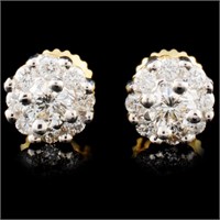 18K Gold 0.66ctw Diamond Earrings