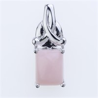 Natural Pink Opal Sterling Silver Pendant