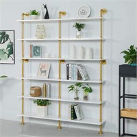 Industrial 6-Tiers Modern Ladder Shelf Bookcase,S