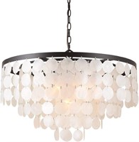 ALICE HOUSE 24" Dining Room Chandeliers, Brown Fi