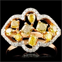 18K Gold 1.34ctw Fancy Diamond Ring