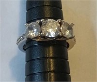 Sterling Silver and CZ Ring Size 5