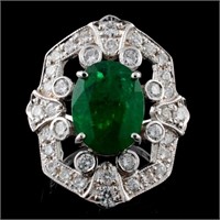 14K Gold 3.63ct Emerald & 1.24ct Diamond Ring