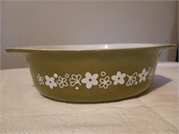 Vintage Pyrex Avocado Spring Blossom Bowl