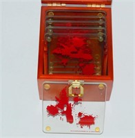 "Dexter" Bloody Glass Coaster Set in Wood Box