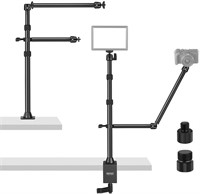 NEEWER Camera Desk Mount Stand with Two Auxiliary