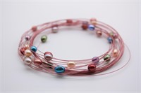 Multicolor Pearl Strand Fashion Necklace