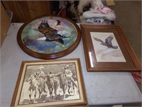 Eagle clock and 2 pictures