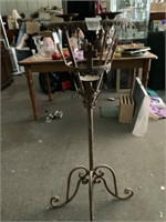 Metal cross accented candle holder