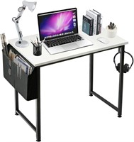 Small Computer Desk for Bedroom White Modern Writ