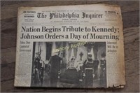 THE PHILADELPHIA INQUIRER KENNEDY TRIBUTE PAPER
