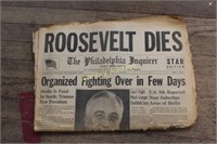 THE PHILADELPHIA INQUIRER ROOSEVELT DIES PAPER