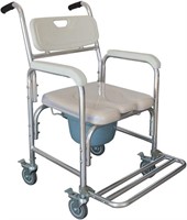 Winado Bedside Commode Chair, 4 in 1 Toilet Rolli