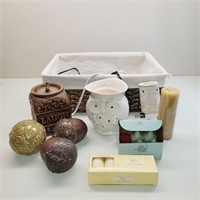 Storage Basket of Wax Melters, Candles, & more