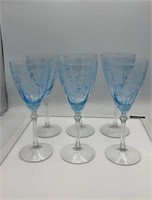6 Fostoria blue Versailles goblets
