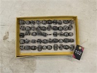 Tray of costume jewelry rings