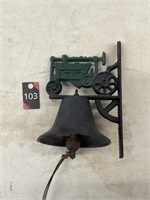 Cast iron bell w/tractor