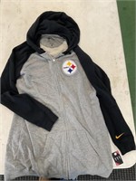 Steelers zip up hooded sweatshirt sz large adult