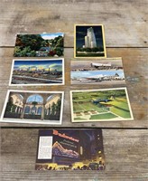 7 vintage  post cards Budweiser etc