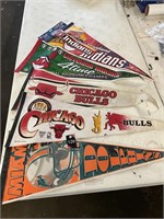 Assorted sports pennants