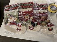 3 Christmas stockings new old stock