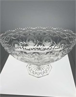 12" sawtooth crystal oblong footed compote