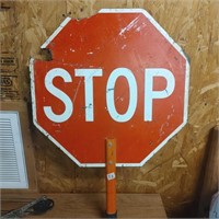HAND HELD LARGE STOP/SLOW SIGN