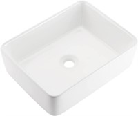 KES Bathroom Vessel Sink White Rectangle Above Co