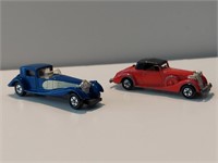 2 Luxury Coupe Roadsters Packard & Bugatti Tomica