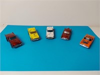 5 Vintage Ford T-bird Cars 1970s Hot-wheels,