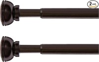 Decorative Spring Tension Curtain Rod 2 Pack