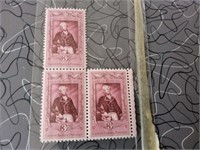 3 La Fayette US Postage Stamps