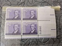 4 James Monroe three cent stamps