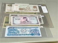 assorted World currency bank notes