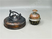 vintage metal lantern + Indian Elephant bell