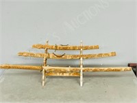 3- ornate swords/ sheath with display stand