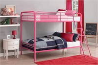DHP Twin-Over-Twin Bunk Bed with Metal Frame and
