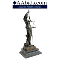 Bronze Marble Statue Lady Justice Goddess Lawyer