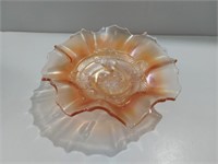Dugan Apple Blossom Carnival Glass Bowl In Pearly