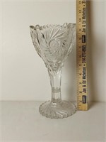 9.5" Pressed Crystal Decorative Goblet