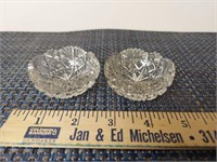 Two 2" Cut Crystal Bowls