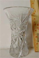 6" Pineapple Pinwheel Vintage Cut Crystal Vase
