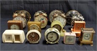 Group of vintage alarm clocks