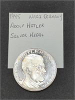1945 Adolf Hitler silver medallion